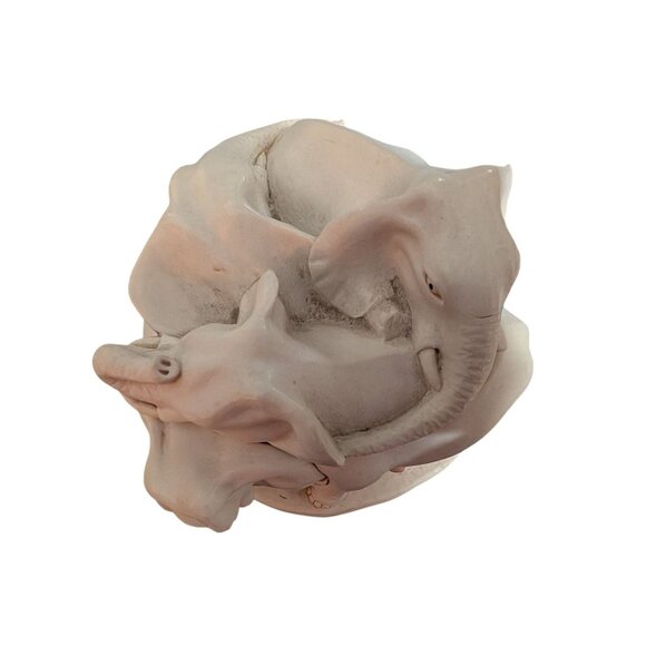 Harmony Kingdom Rather Large Safari 1995 Elephants Trinket Box 4 x 4.5 in No Box - Picture 2 of 7